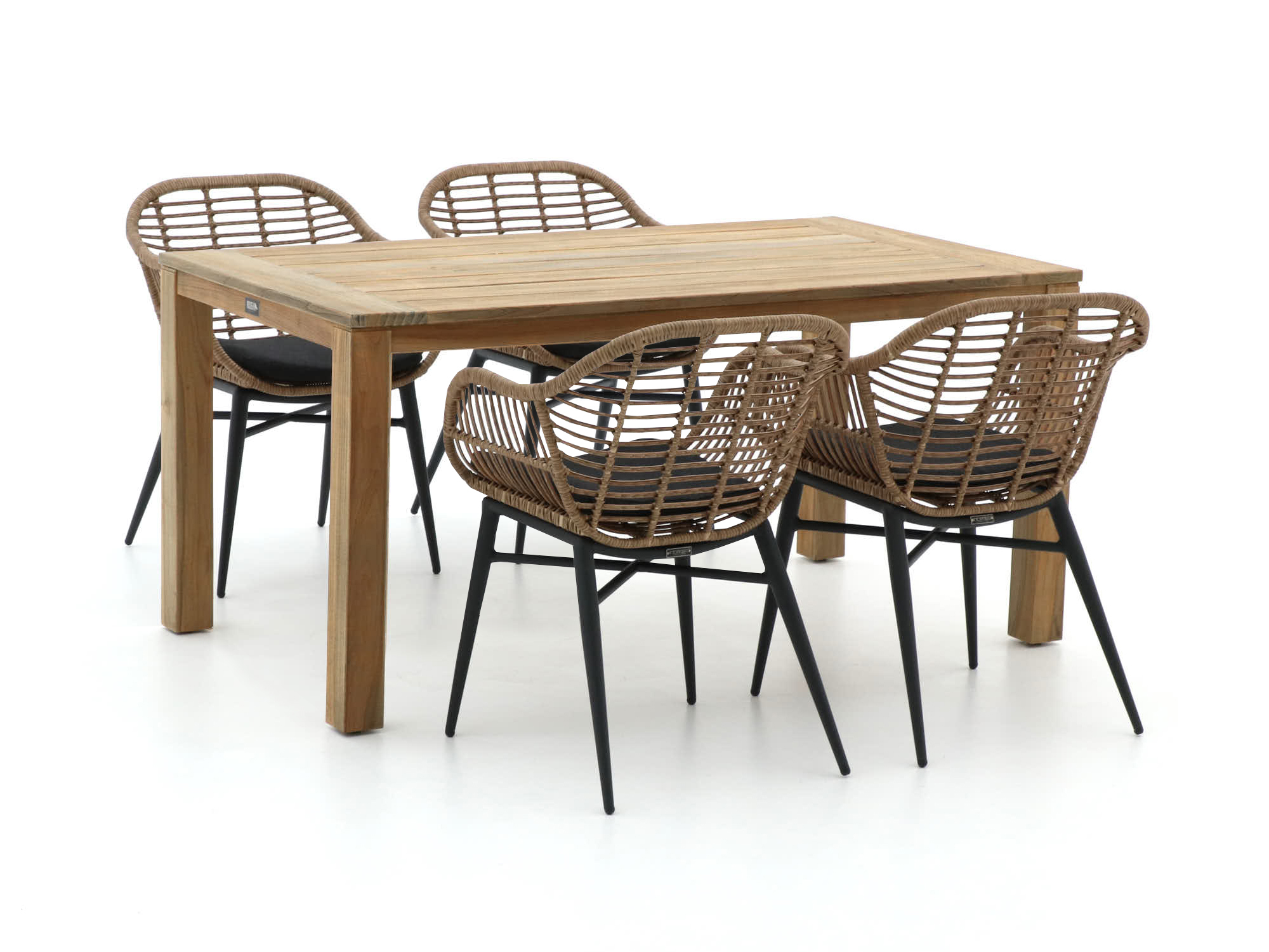 Intenso Azora/ROUGH-S 160cm dining tuinset 5-delig - Laagste prijsgarantie!