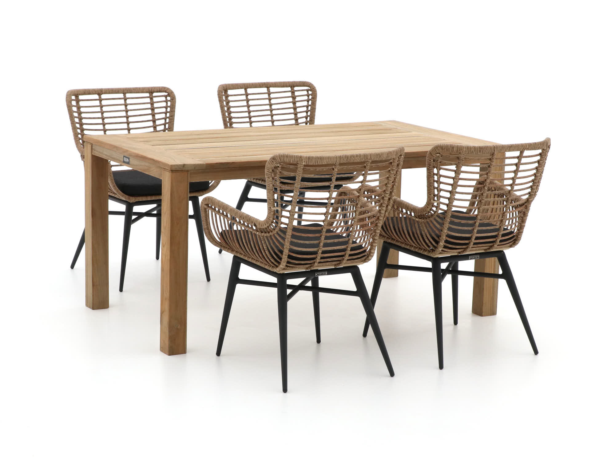 Intenso Asti/ROUGH-S 160cm dining tuinset 5-delig - Laagste prijsgarantie!