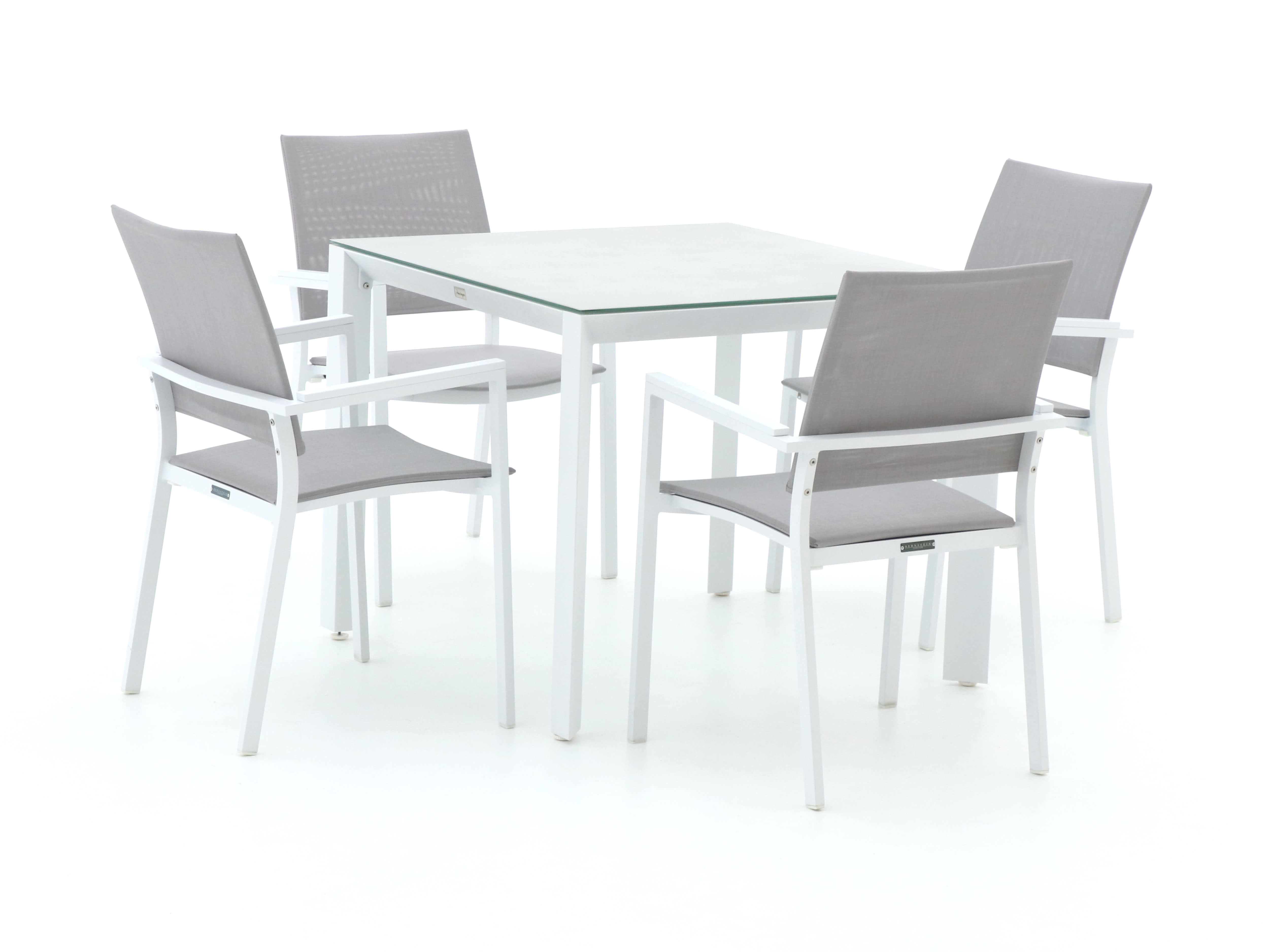 Bernstein Cologne/Veneto 90cm dining tuinset 5-delig stapelbaar - Laagste prijsgarantie!