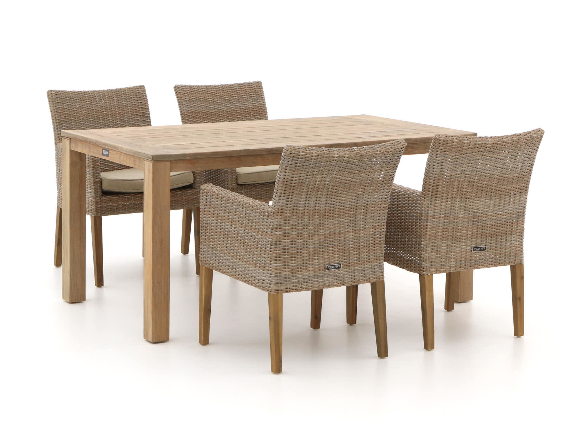 Intenso Lesa/ROUGH-S 160cm dining tuinset 5-delig - Laagste prijsgarantie!