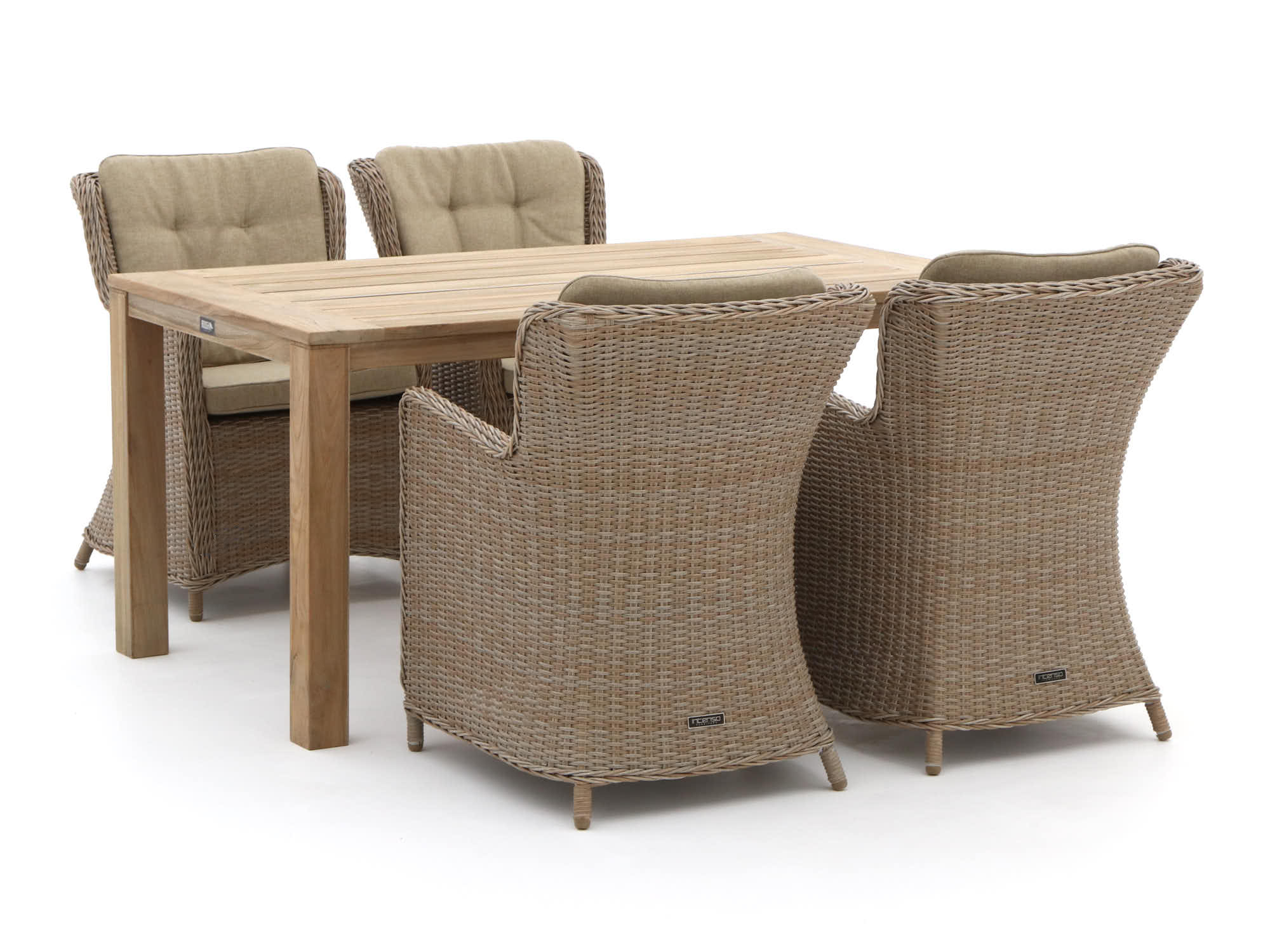 Intenso Milano/ROUGH-S 160cm dining tuinset 5-delig - Laagste prijsgarantie!