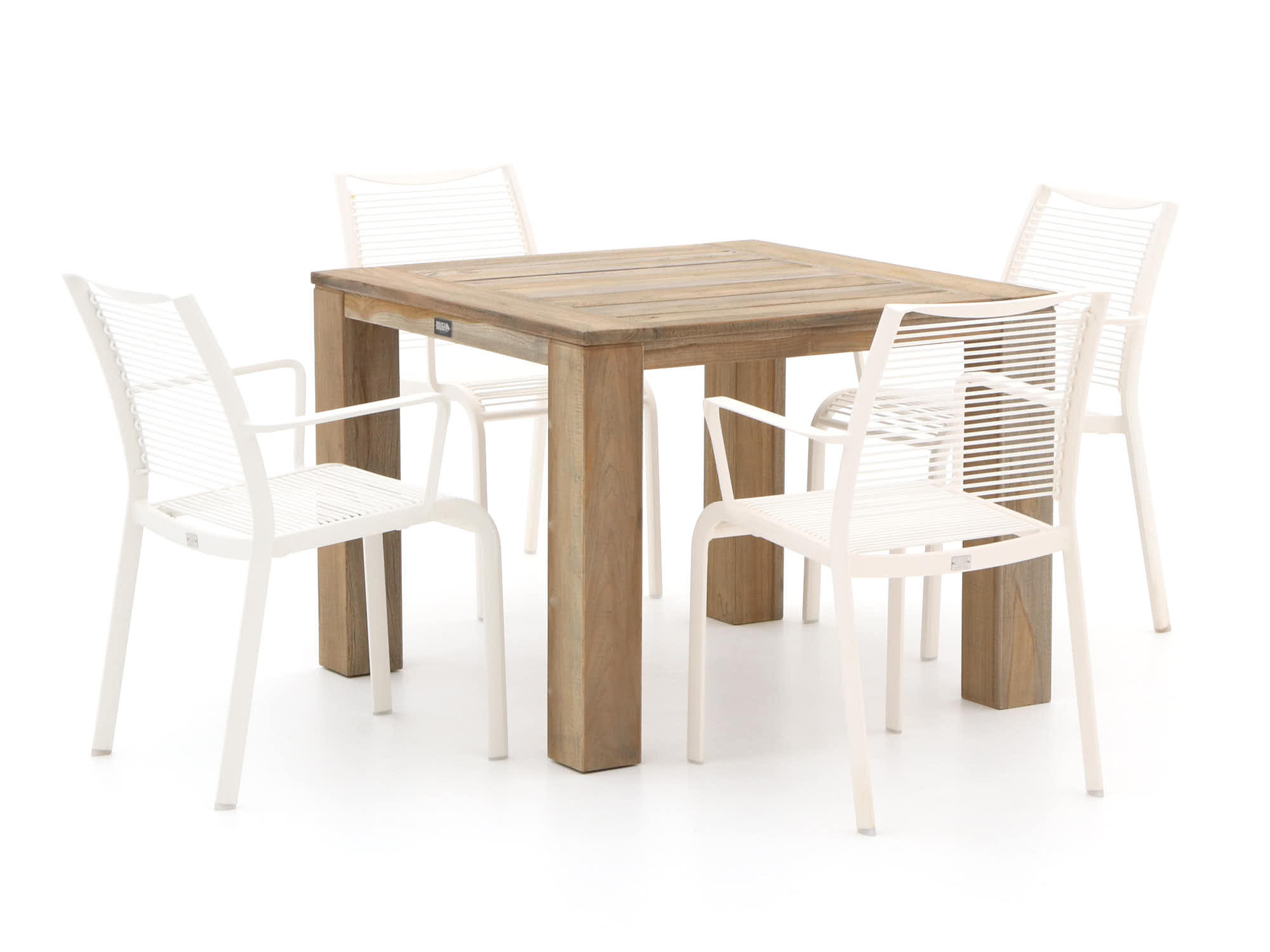 Apple Bee Hawaii/ROUGH-X 100cm dining tuinset 5-delig stapelbaar - Laagste prijsgarantie!