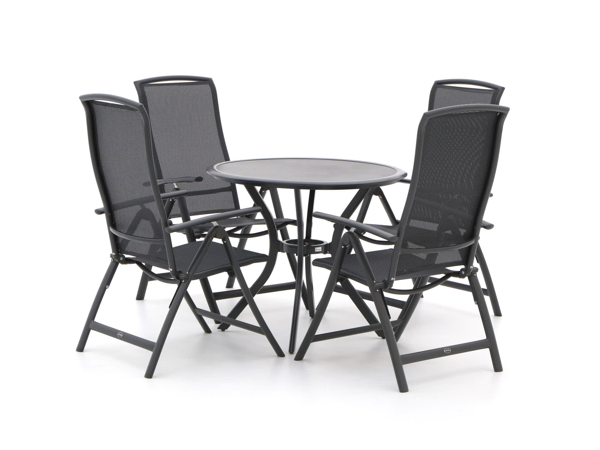 R&S Design Capri/Follo ø 90cm dining tuinset 5-delig verstelbaar - Laagste prijsgarantie!