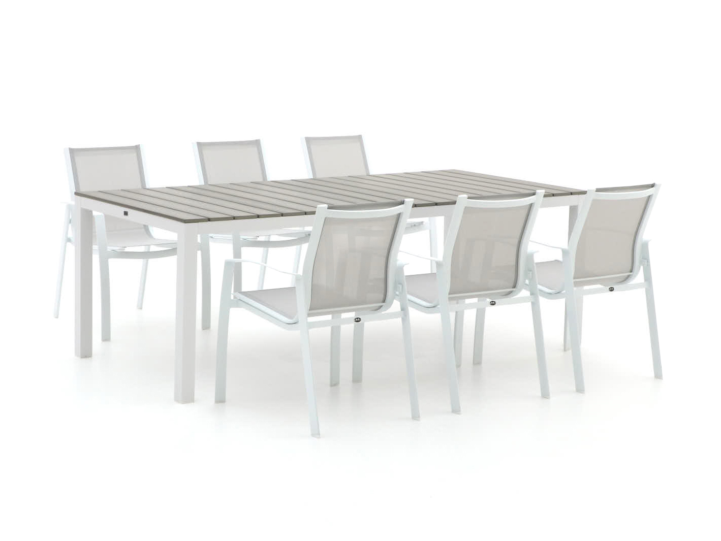 R&S Design Altea/Fidenza 220cm dining tuinset 7-delig stapelbaar - Laagste prijsgarantie!