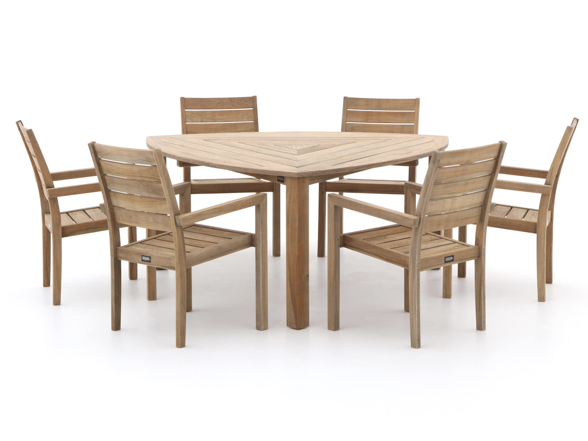 ROUGH-S 170cm dining tuinset 7-delig stapelbaar - Laagste prijsgarantie!