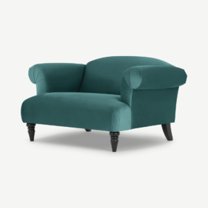 Claudia loveseat, pauwblauw fluweel