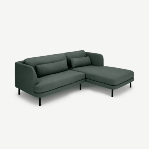 Herman, chaise longue met leuning rechts, loofgroen