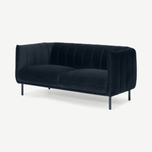 Selene 2 Seater Sofa, Moonlight Blue Velvet