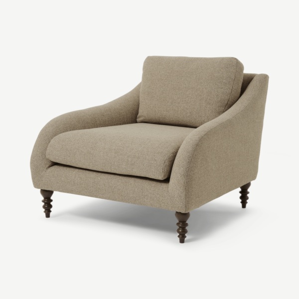 Andrin fauteuil, ottergrijs gerecycled textuurgeweven