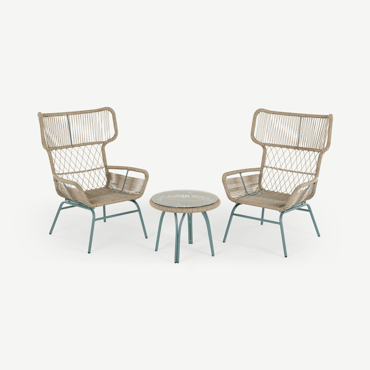 Lyra lounge set, grijs en blauw