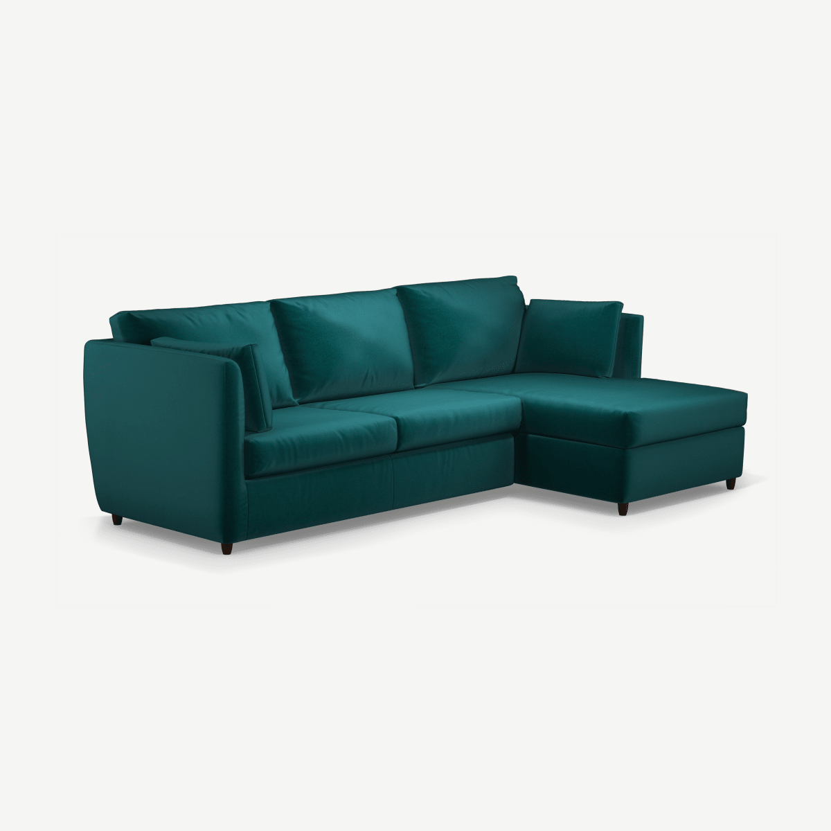 2182f918c0f8e5638f68fa5b87b7a843911c7159_SOFMNR061BLU_UK_Custom_MADE_Milner_Right_Hand_Facing_Corner_Storage_Sofa_Bed_Foam_Mattress_Tusc.png Milner hoekslaapbank, hoek rechts,  met opbergruimte en schuimmatras, Toscaans turkooisblauw fluweel
