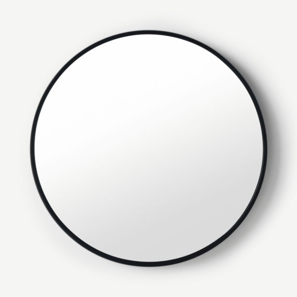 Bex grote ronde spiegel, 76 cm, zwart