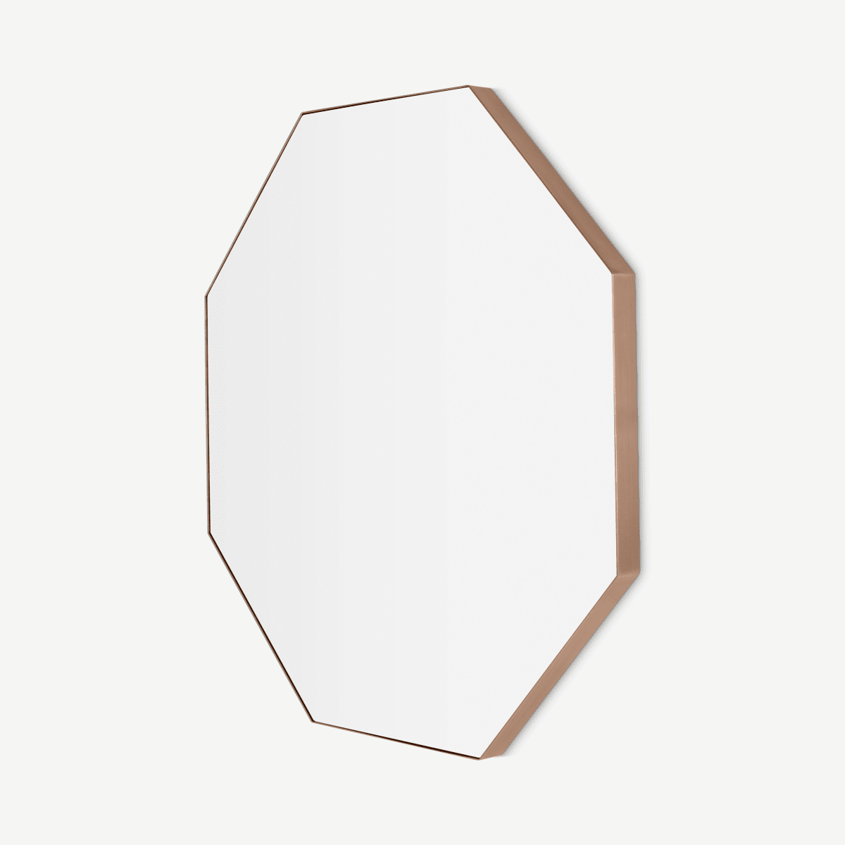 Arles 8-hoekige spiegel, 80 x 80 cm, geborsteld rosegoud