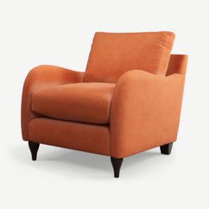 Sofia fauteuil, koraalrood fluweel