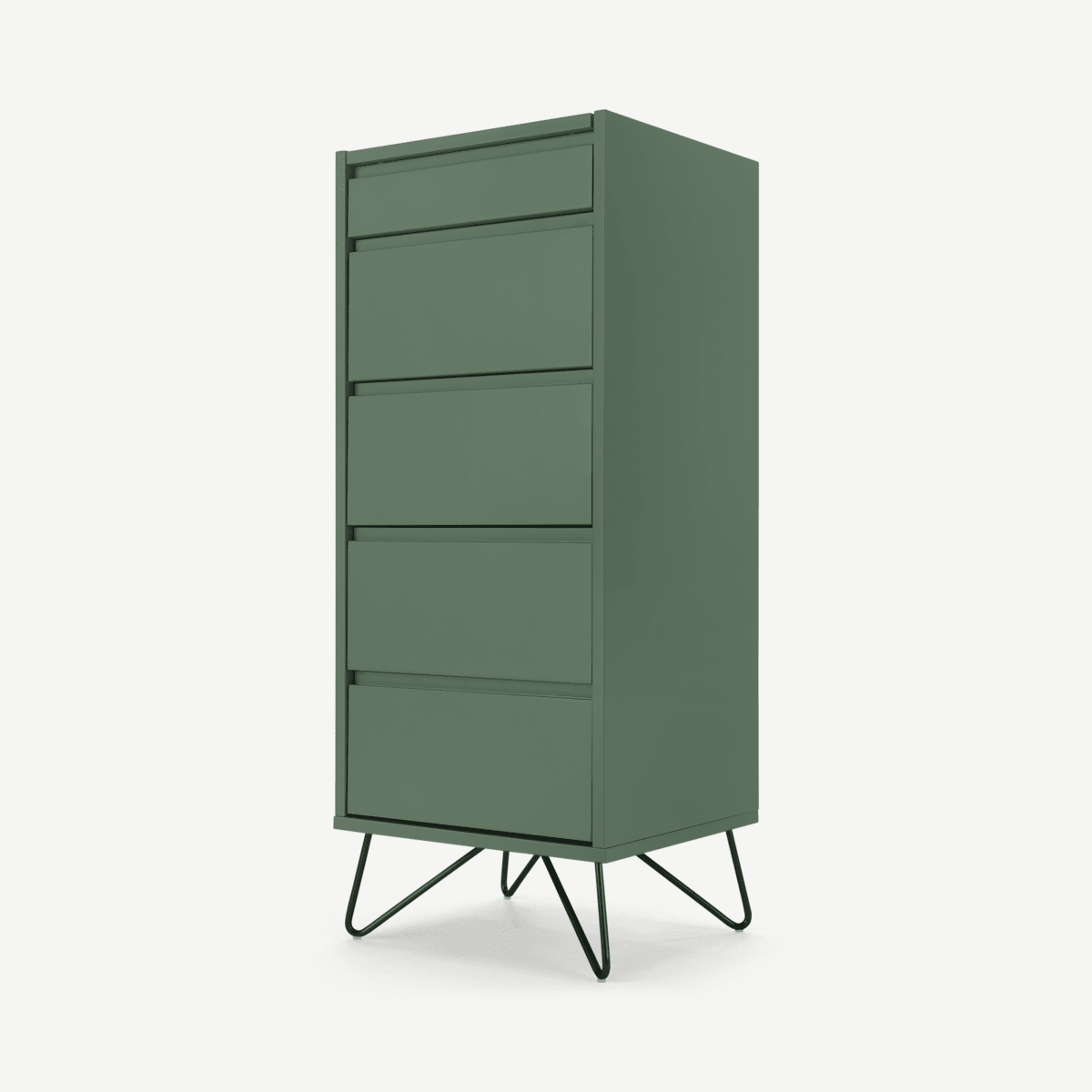 Elona ladekast met spiegel, varengroen en zwart