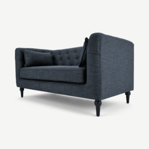 Flynn 2 Seat Sofa, Atlantischblauwe linnenmix