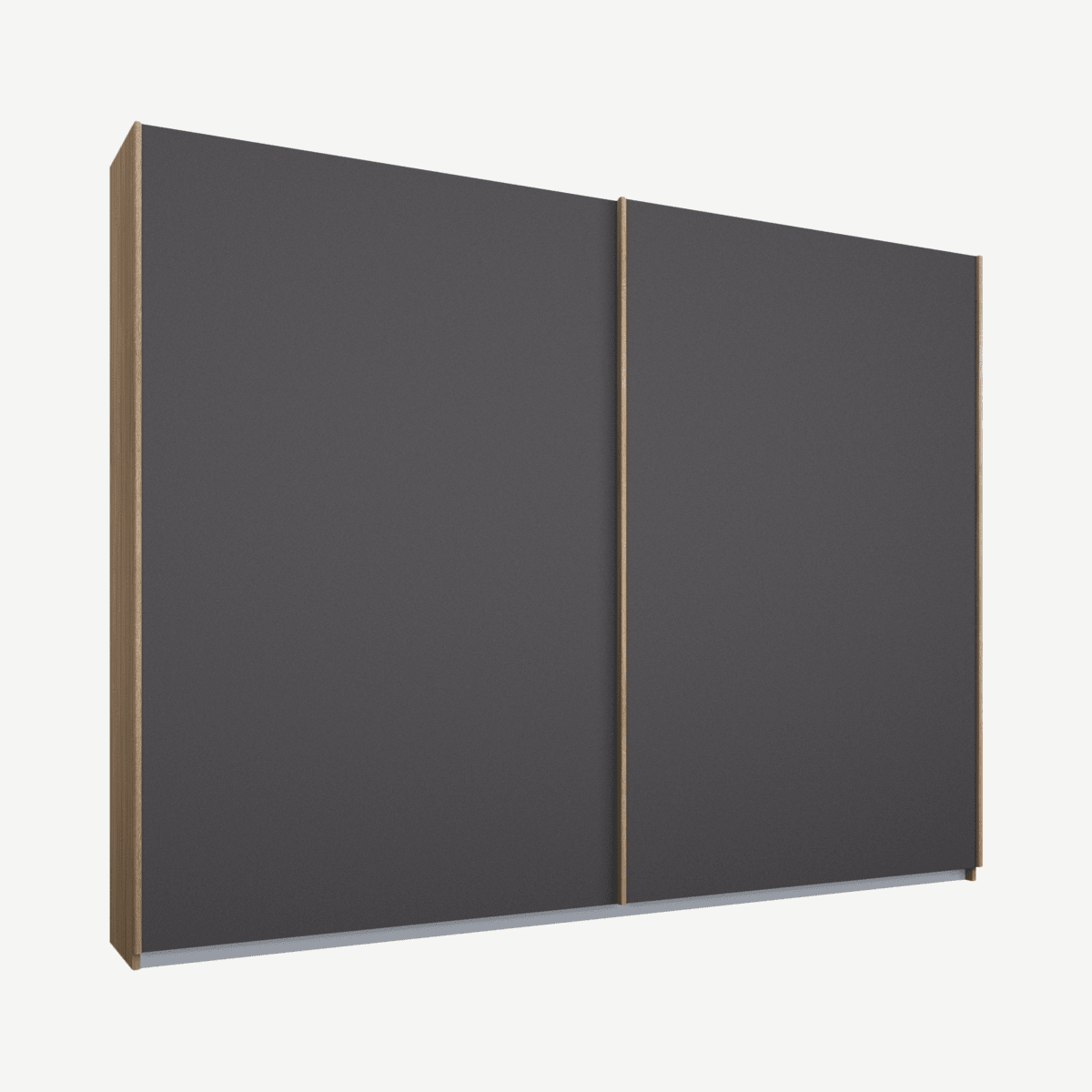 4d037e499d7e6c3548e51007a73527128fa4307a_WDIMAL036GRY_UK_Malix_2_door_225cm_Sliding_Wardrobe_Oak_frame_matte_Graphite_Grey_doors_Standar.png Malix kledingkast met 2 schuifdeuren, 225 cm, eiken frame, matte grafietgrijze deuren, standaard binnenkant