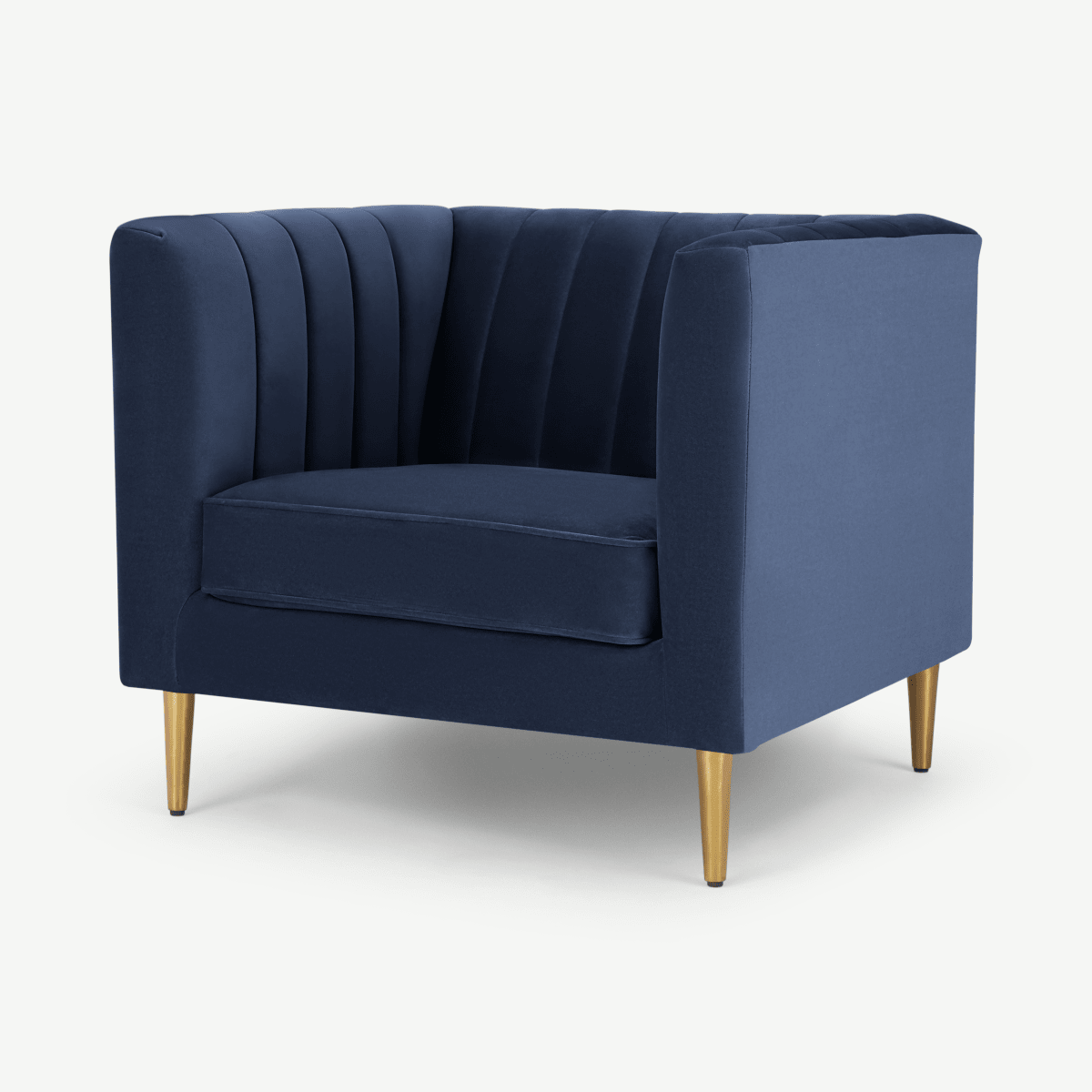 Amicie fauteuil, donkerblauw fluweel