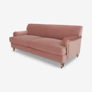 Orson 3-zitsbank, vintage roze fluweel