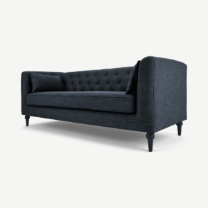 Flynn 3 Seat Sofa, Atlantischblauwe linnenmix