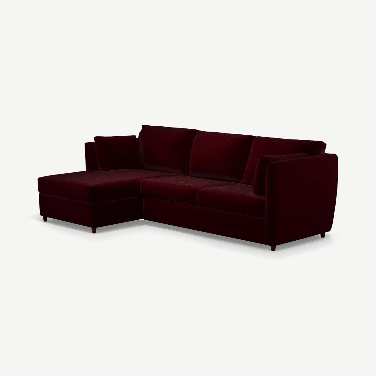 5c28e4553d3e6d17c30be492f4961883590e81fb_SOFMNR067RED_UK_Custom_MADE_Milner_Left_Hand_Facing_Corner_Storage_Sofa_Bed_Memory_Foam_Mattres.png Milner hoekslaapbank, hoek links,  met opbergruimte en traagschuim matras, wijnrood fluweel