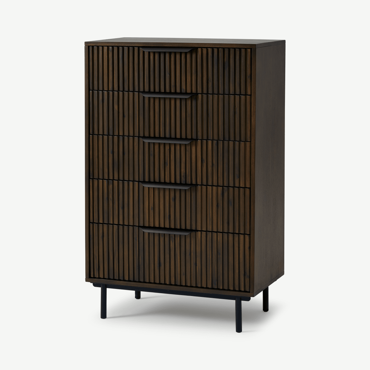 5e2ee50e01ca908489261d00169aeac627a511bd_CODANW004ACA_UK_Anwick_Tall_Chest_Drawers_Dark_Stain_Acacia_Black_ar1_1_LB01_PS.png Anwick hoge ladekast, donkergebeitst acaciahout en zwart