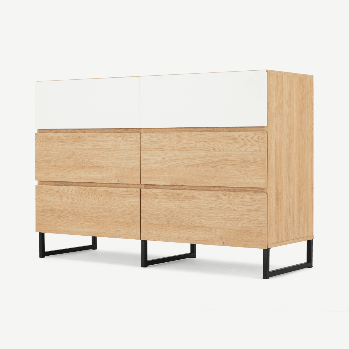 64686683feab957ef142bb074c8326417e3b590c_COD005HOPWHT_UK_MADE_Essentials_Hopkins_Wide_Chest_Drawers_Oak_Effect_White_ar1_1_LB01_PS.png brede ladekast, eikeneffect en wit