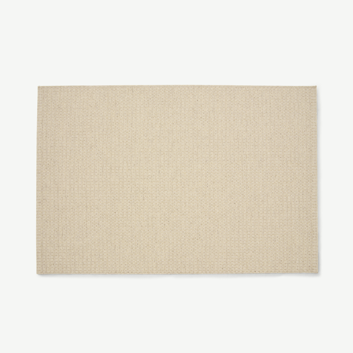 Mellis geweven vloerkleed, wolmix, groot, 160 x 230 cm, lichtbeige geblokt