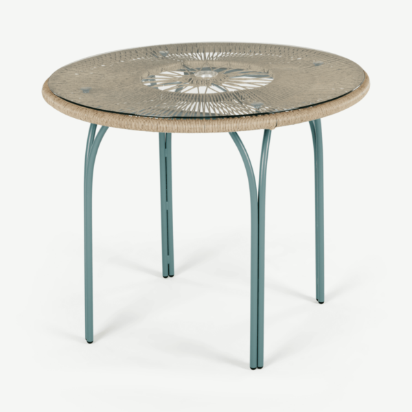 Lyra ronde eettafel, grijs en blauw