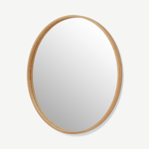 Wilson ronde spiegel, extra groot, 100 cm, eiken