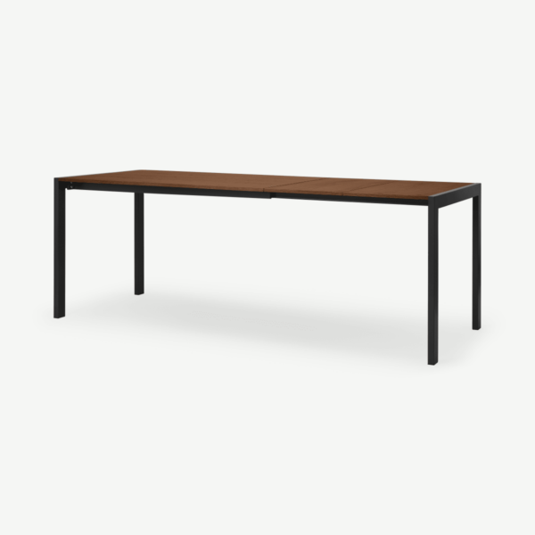 Swift 4-8 persoons eettafel, walnoothout en zwart