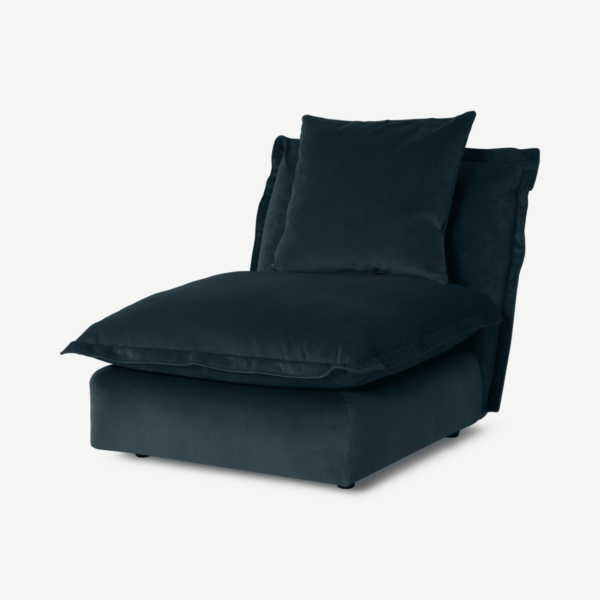Fernsby modulaire stoel zonder armleuningen, marineblauw gerecycled fluweel