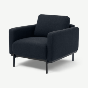 Jarrod fauteuil, textuurgeweven nachtblauw