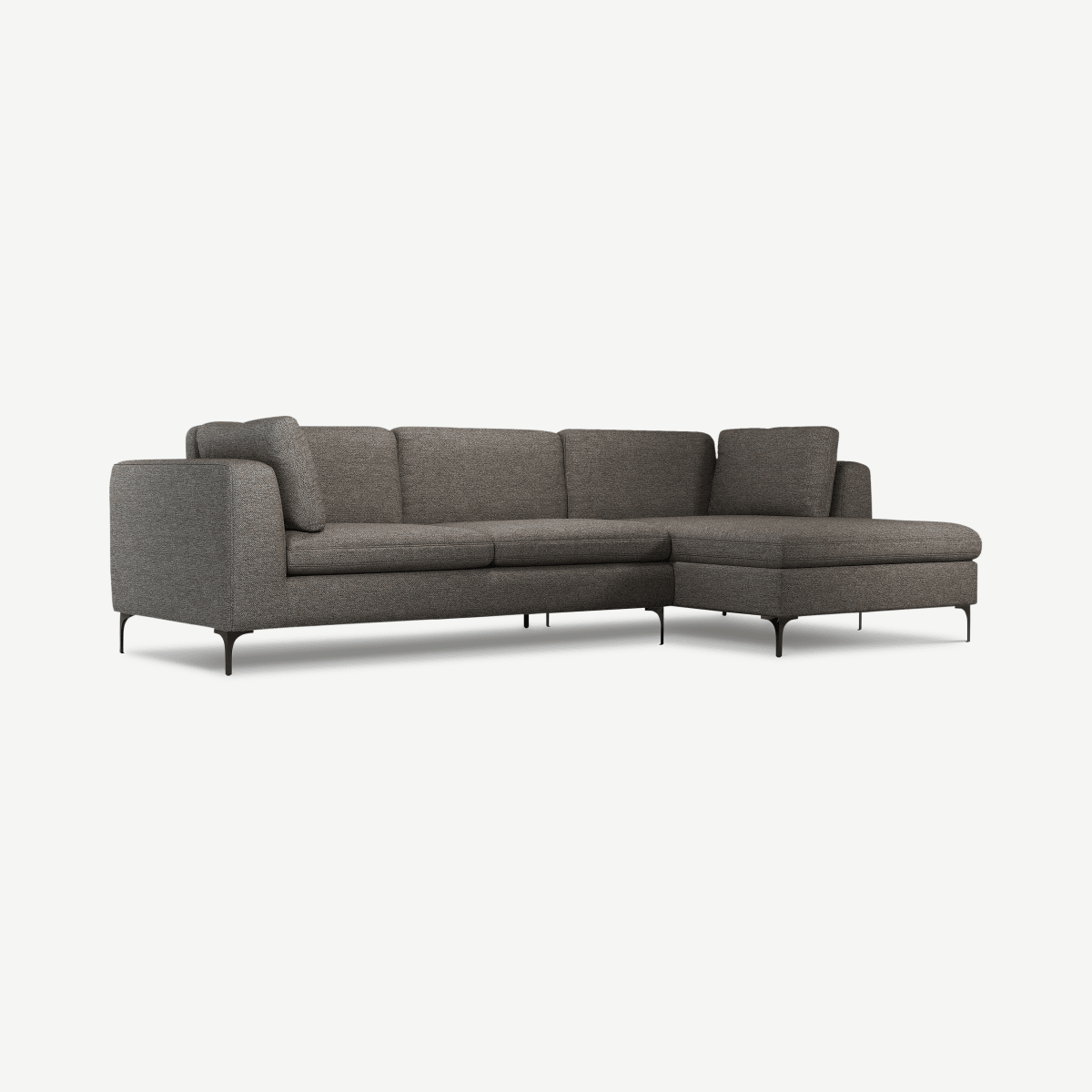 7e367c90dca8413a1b51609e8d6dfa9129644281_SOFMNT070GRY_UK_Monterosso_Right_Hand_Facing_Chaise_End_Sofa_Textured_Coin_Grey_with_Black_leg_.png Monterosso hoekbank met hoek rechts, muntgrijs met zwarte poten