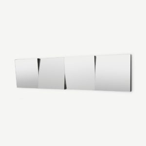 Verner 3D spiegel met panelen, 35 x 140cm, zilver