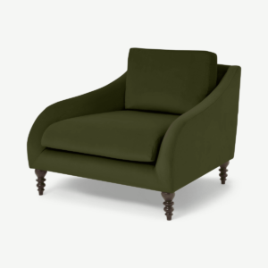 Andrin fauteuil, mosgroen gerecycled fluweel