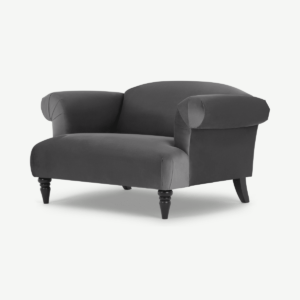 Claudia loveseat, tingrijs fluweel