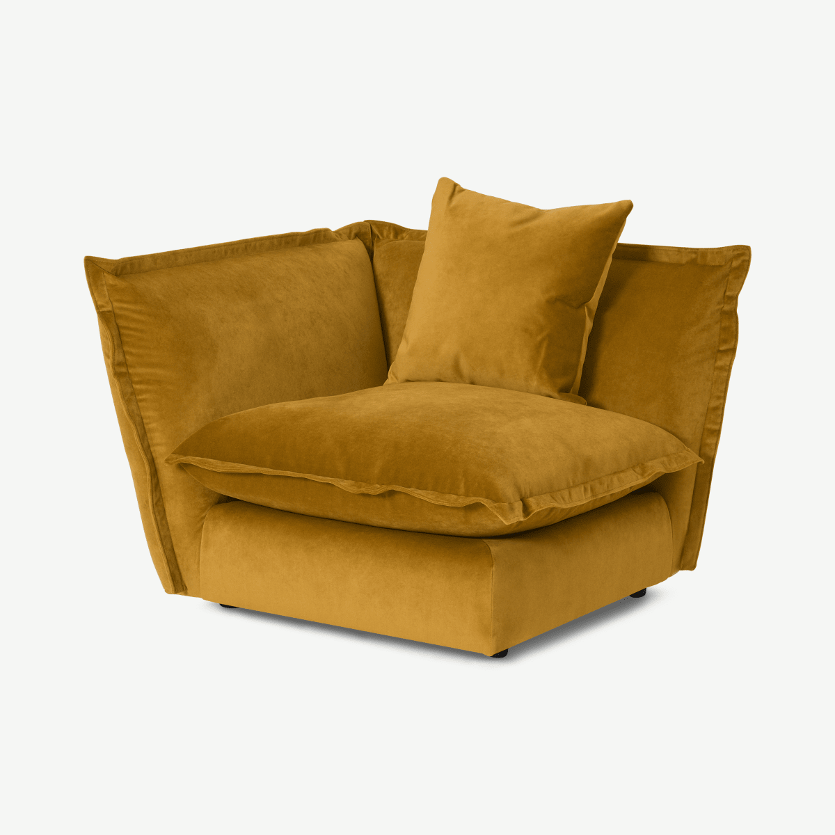 Fernsby modulaire hoekstoel, mosterdgeel gerecycled fluweel