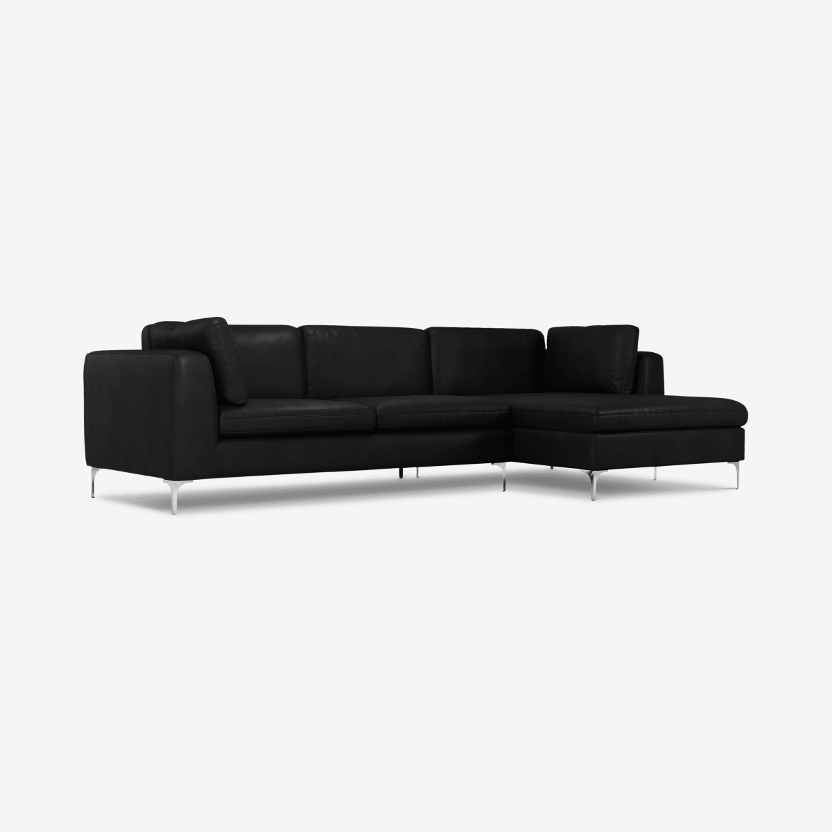 8a5e88f7de26eb5df7602b0f405d531bdc678fa5_SOFMNT063BLA_UK_Monterosso_Right_Hand_Facing_Chaise_End_Sofa_Denver_Black_Leather_with_Chrome_l.png Monterosso Right Hand Facing Chaise End, Denver Black Leather with Chrome leg
