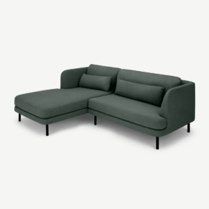 Herman, chaise longue met leuning links, loofgroen