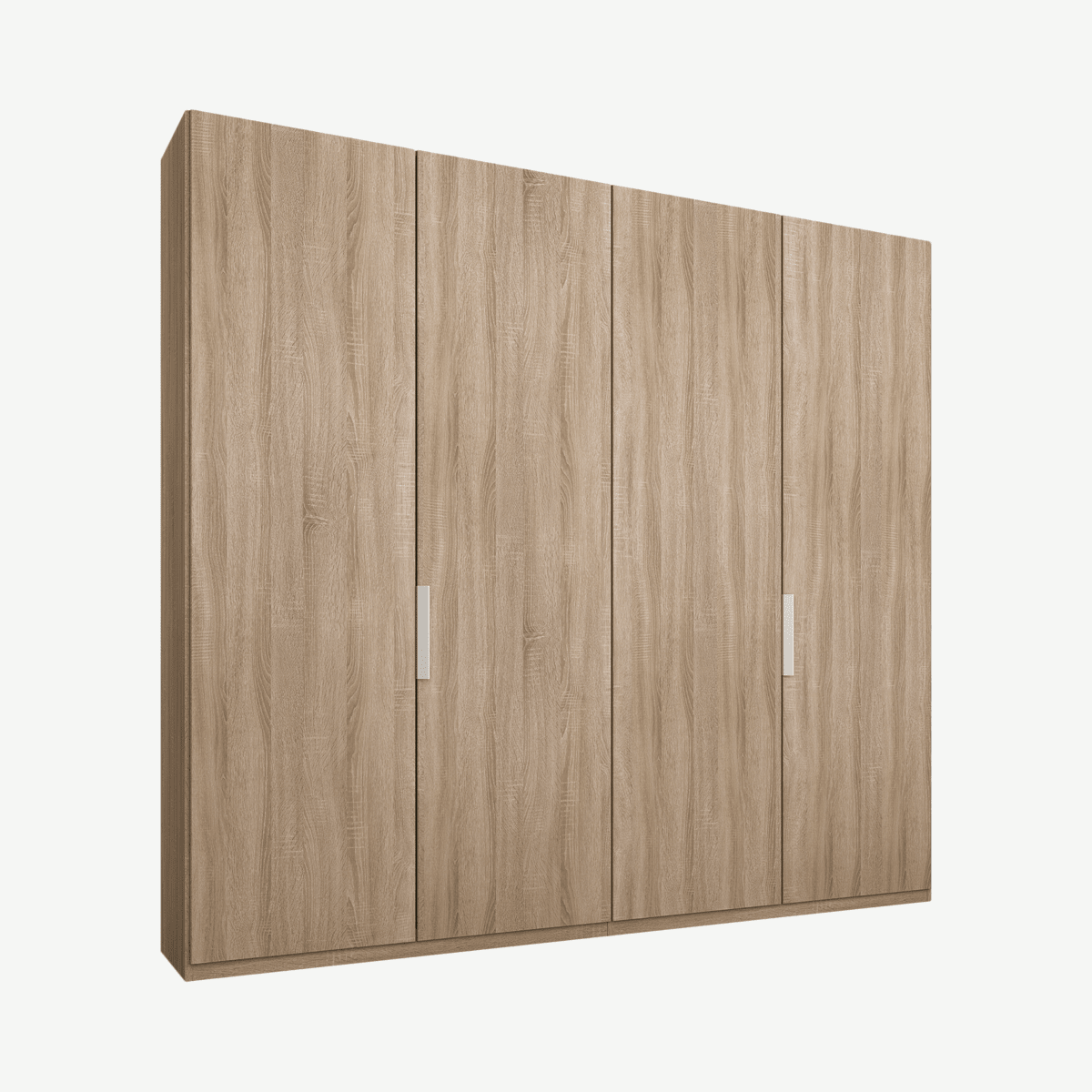 94e838675a4118b01cedfffd58c7d6b3194f1251_WDICAR061OAK_UK_Caren_4_door_200cm_Hinged_Wardrobe_Oak_Frame_Oak_Doors_Standard_Interior_ar1_1_.png Caren vierdeurs kledingkast met handvatten, 200 cm, eiken frame, eiken deuren, klassiek interieur