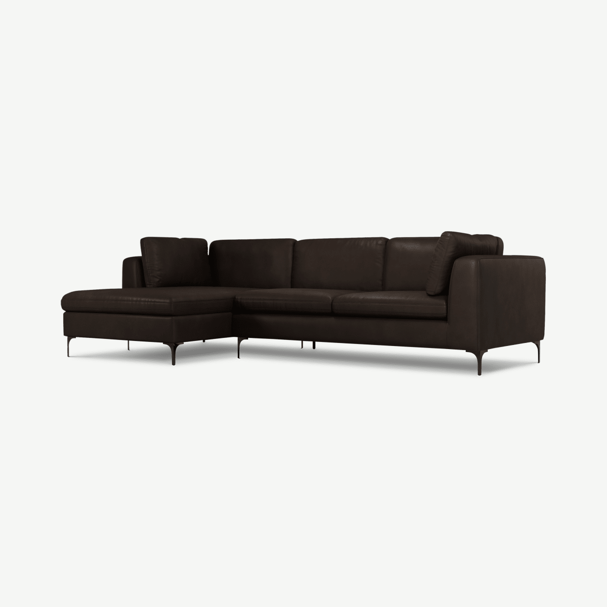 94f446afe9ae018826acb1bb5ba7d4a29bdad249_SOFMNT052BRO_UK_Monterosso_Left_Hand_Facing_Chaise_End_Sofa_Denver_Dark_brown_Leather_with_Blac.png Monterosso hoekbank met hoek links, Denver donkerbruin leer met zwarte poten
