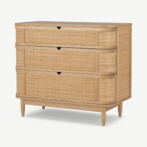 Liana dressoir met geweven voorkant, essenhout en rotan