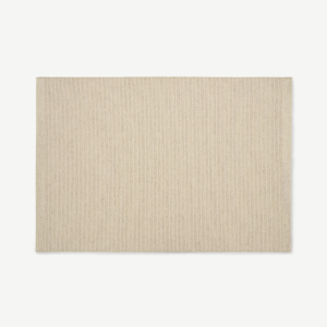 Mellis geweven vloerkleed, wolmix, groot, 160 x 230 cm, lichtbeige gestreept