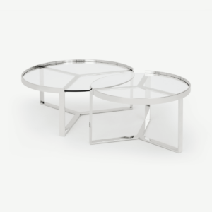 Aula Nesting salontafel, chroom en glas