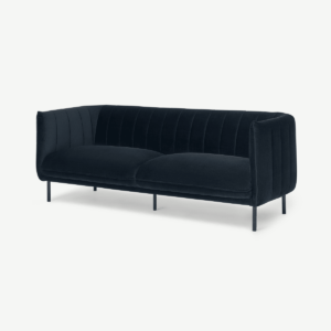 Selene 3 Seater Sofa, Moonlight Blue Velvet