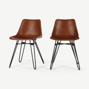 2 x Kendal eetkamerstoelen, bruin en zwart