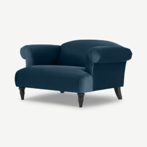 Claudia loveseat, middernachtblauw fluweel