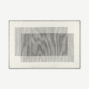 Caixa wollen vloerkleed, groot, 160 x 230 cm, gebroken wit en zwart