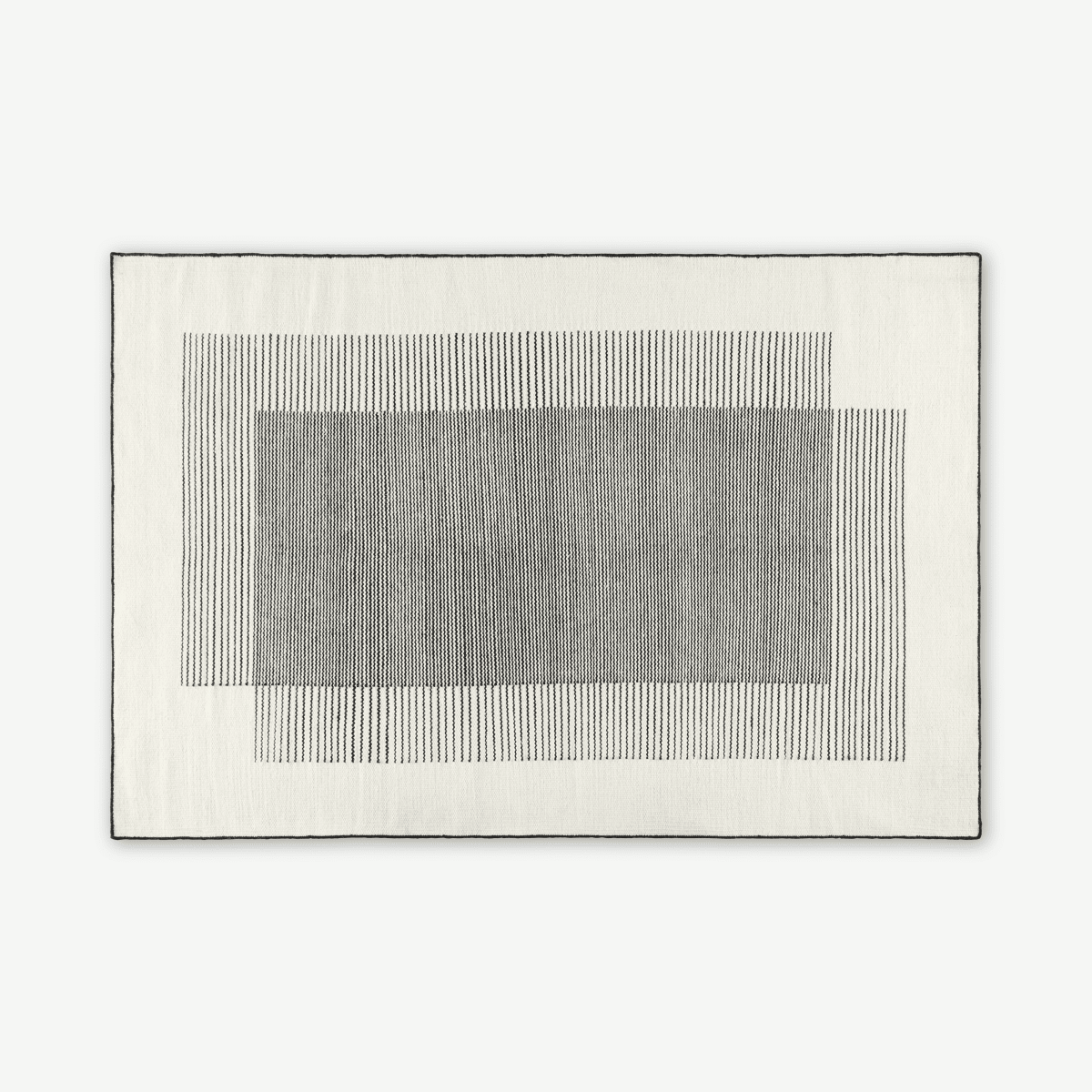 Caixa wollen vloerkleed, groot, 160 x 230 cm, gebroken wit en zwart